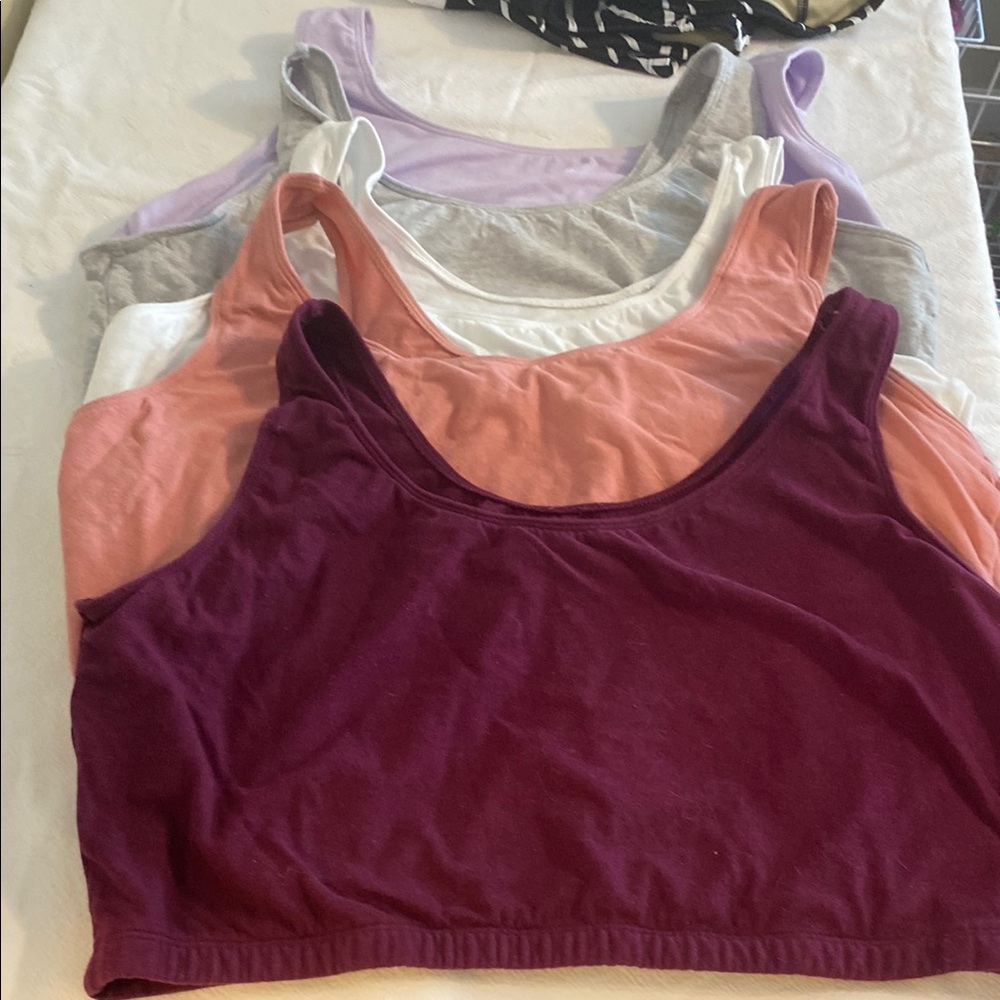 Fruit of the Loom 5 pc lot. Size 48 comfort tank bras. Great colors. - Picture 5 of 7